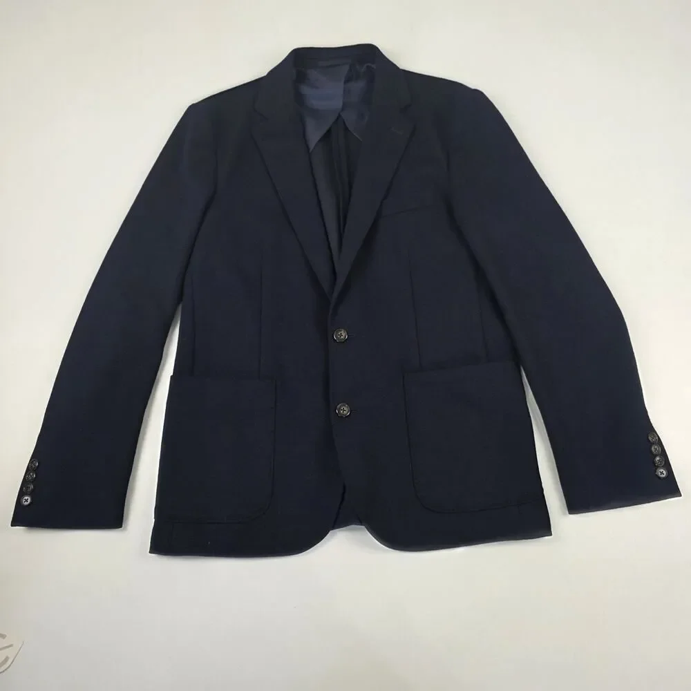 J.Crew Blazer Navy Blue jacket Sasual knit Medium 38 suit Wool Sport Coat NWT‎